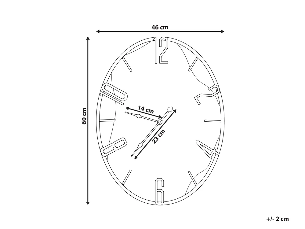 Seinäkello MEYNES 46 cm metalli Musta_892136
