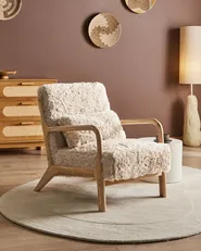 Fåtölj SKOVDE Fuskpäls Ljusbeige_1018521