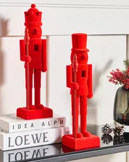 Set med 2 figuriner FLATEY 40 cm Nötknäckare Röd_1009157