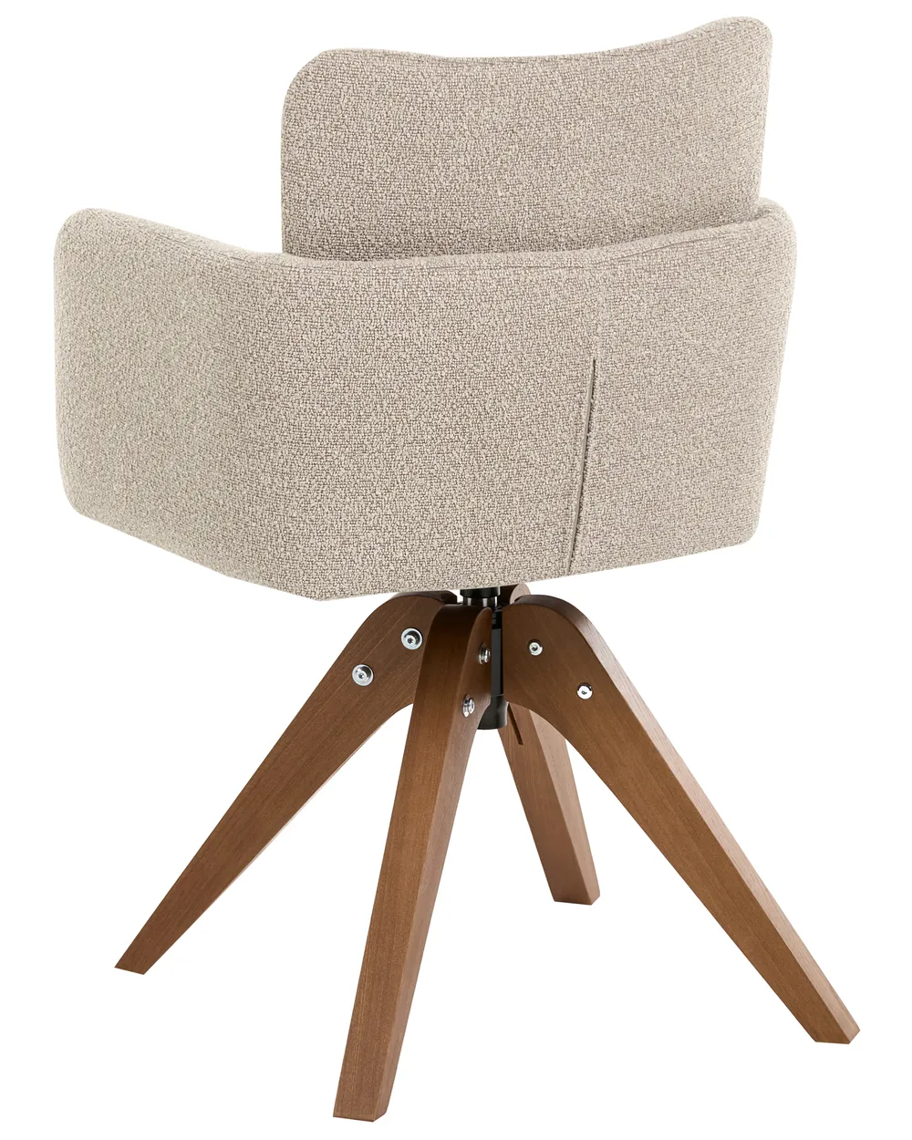 Set of 2 Dining Chairs Swivel EVELYN Boucle Beige_1125697