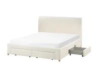 Bed with Storage Drawers SOUTRIN Boucle Off-White 180 x 200 cm (EU Super King)_993493