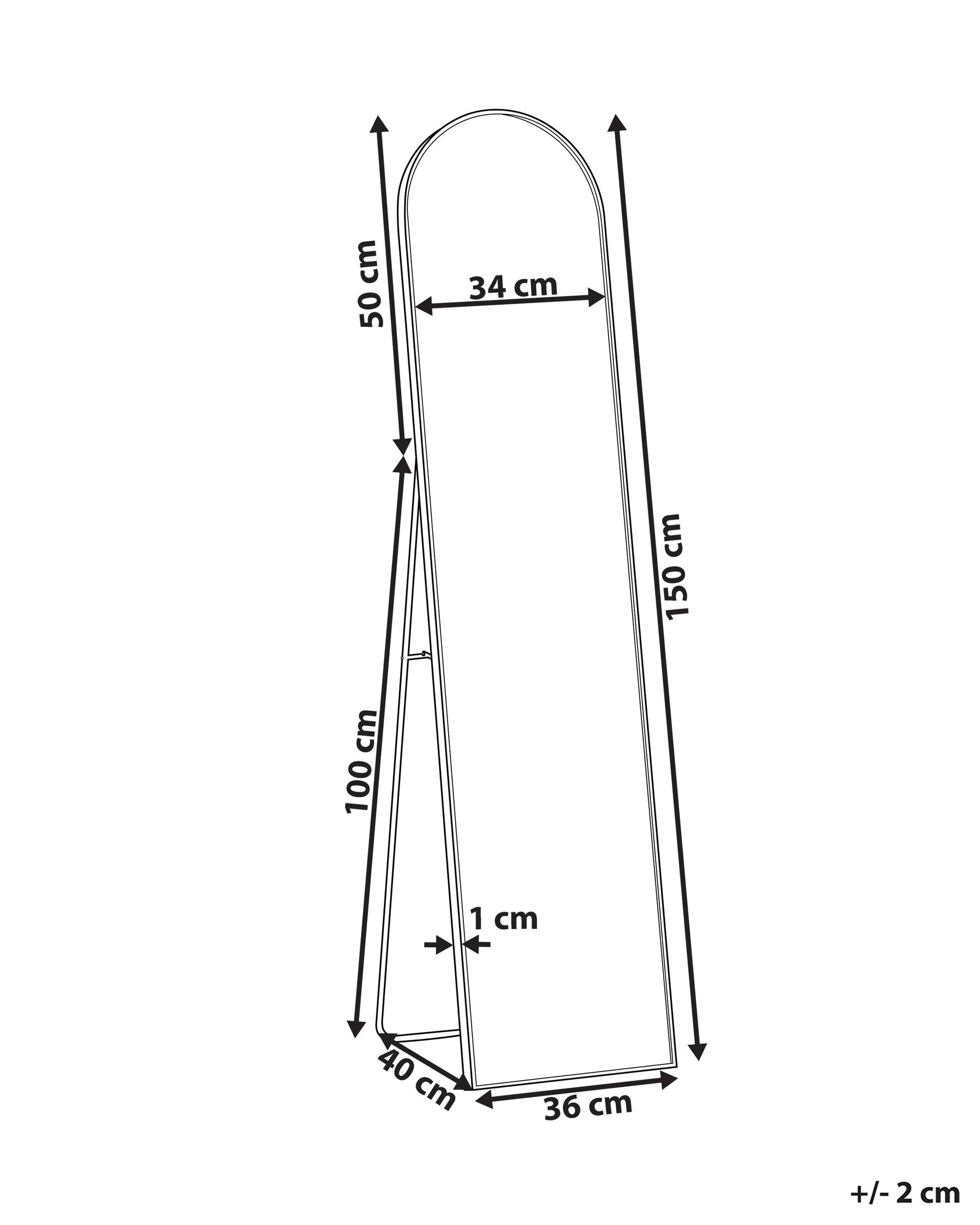 Standing Mirror BAGNOLET 150 cm Metal Silver_830668