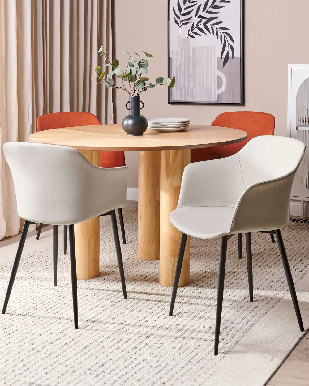 Set of 2 Dining Chairs ELIM Light Beige