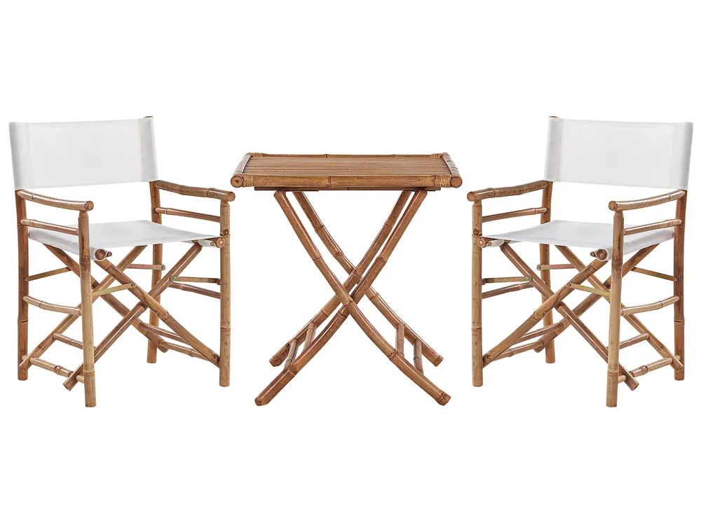 Bistro Set Folding MOLISE Bamboo Brown