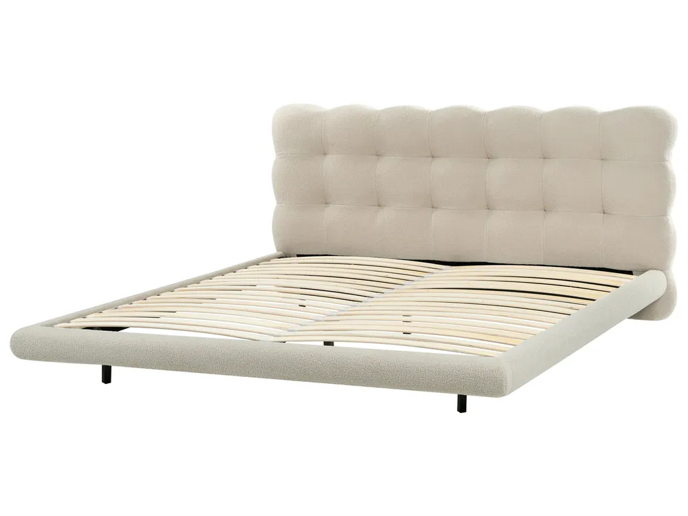 Bed Boucle SOULISSE 180 x 200 cm (EU Super King) Beige_1129663