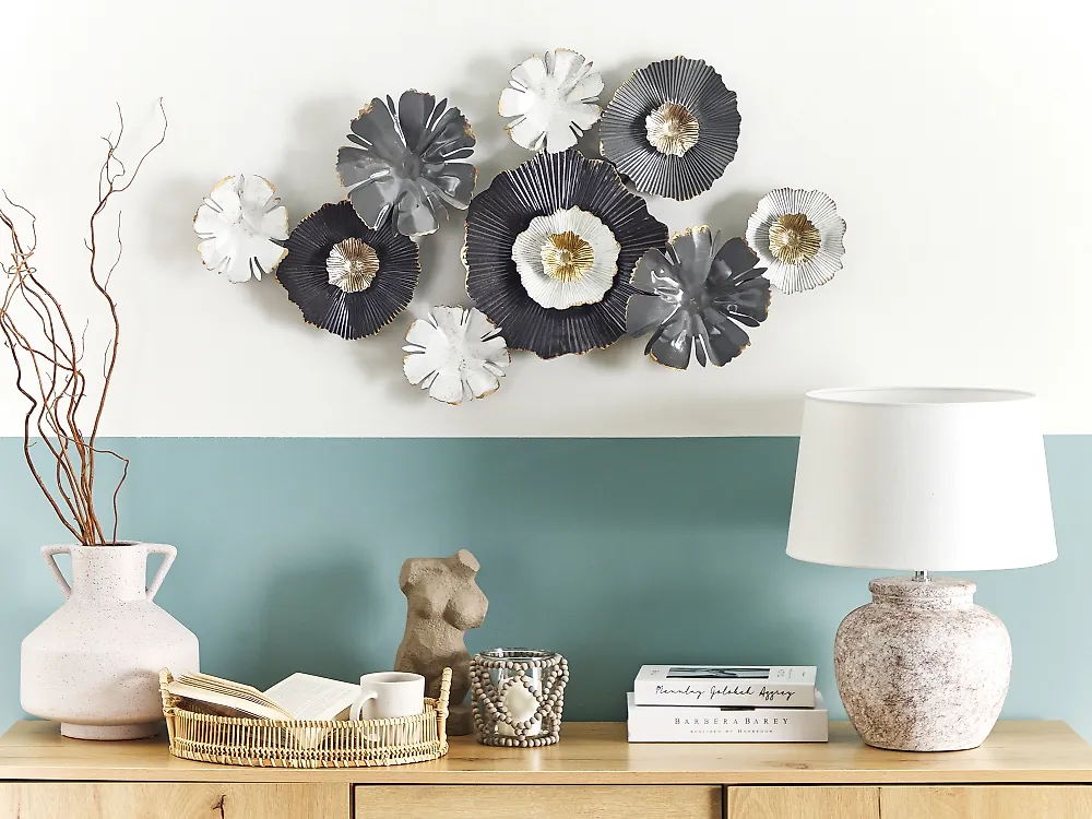 Wall Decor Flower POTASSIUM 49 cm Metal Grey_1172810