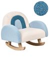 Kids Rocking Chair Rainbow OMBO Boucle Light Blue