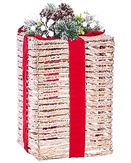 Set of 3 Christmas Decorations LED VAHTO 46/32/30 cm Christmas Gifts Brown_1179425