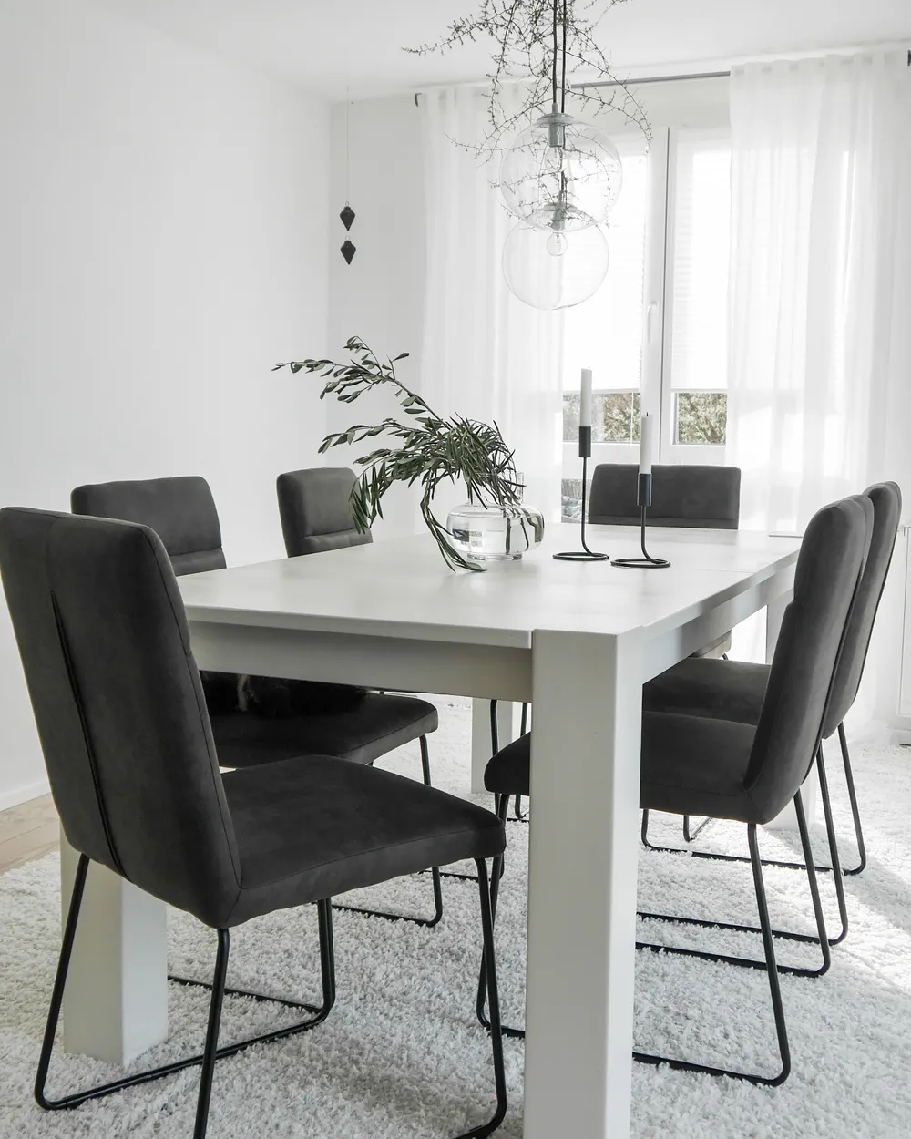 Set of 2 Dining Chairs NEVADA Fabric Dark Grey_848020