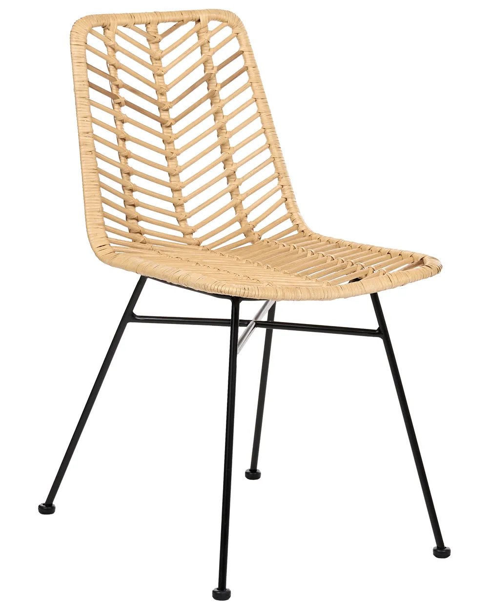 Set of 2 Dining Chairs DILLEY Rattan Natural_1072195