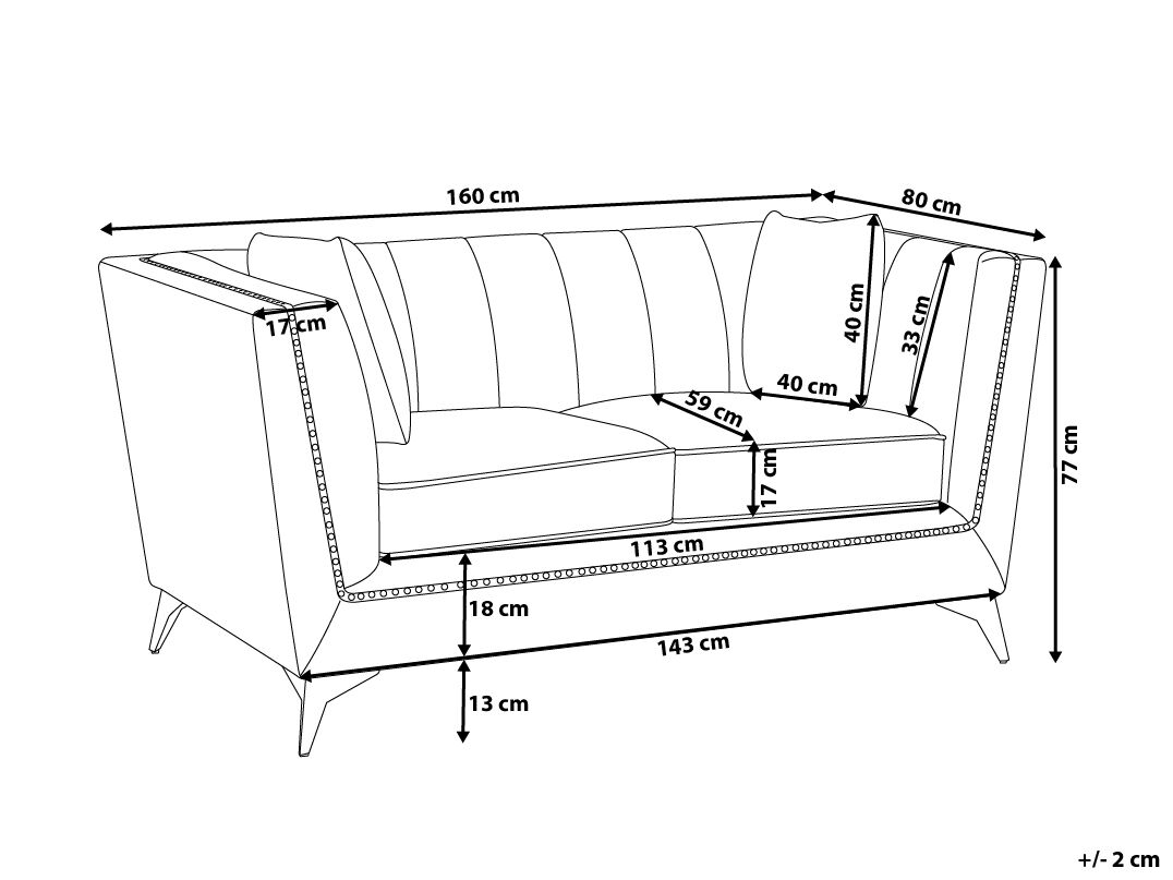 Soffa 2-sits GAULA Sammet Grå_706280