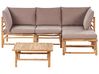 Garden Corner Sofa with Table 4 Seater CERRETO Bamboo Taupe Left Hand