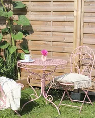 Caféset Fällbar ALBINIA Metall Rosa_836139