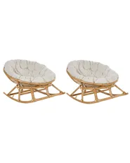 Set of 2 Rocking Chairs ORVIETO Rattan Natural_878369