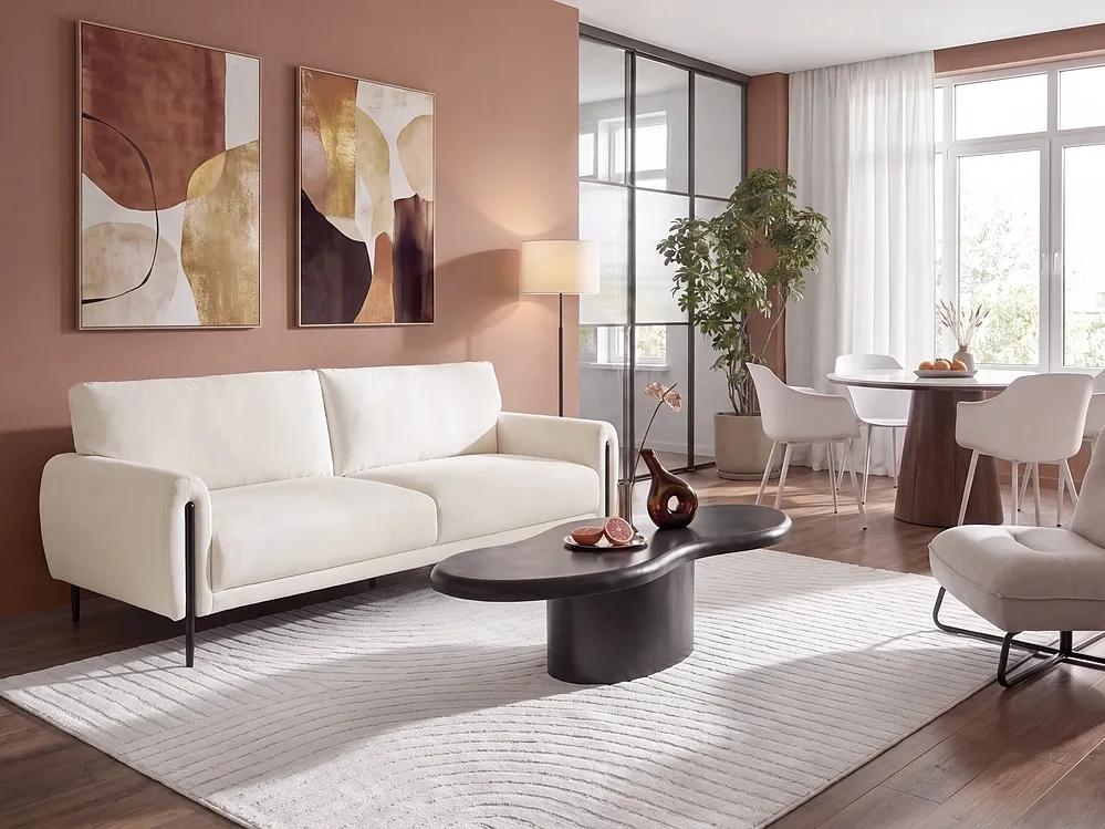 Sofa 3 Seater SKARO Chenille Off-White_1155789