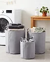 Set of 3 Baskets ARCHA Cotton Grey