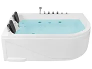 Hörnbubbelbadkar med LED CALAMA 1800 x 1200 mm Vit Högervänd_919452