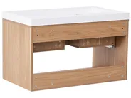 Wall Mounted Vanity Unit with Basin BERBICE Light Brown_1010546