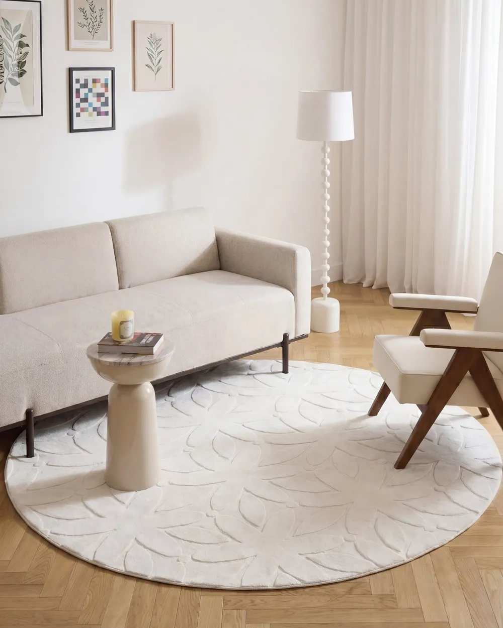 Rug HOOD Off-White ø 160 cm