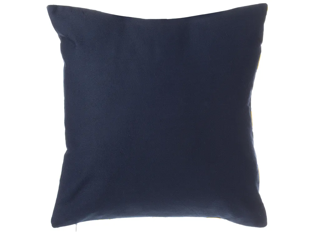 Set of 2 Decorative Cushions MUSCARI 45 x 45 cm Cotton Yellow Blue Ikat_769149