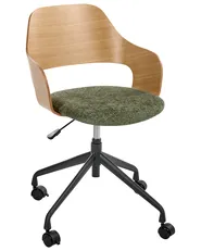 Desk Chair NOVATO Faux Linen Green_1049155