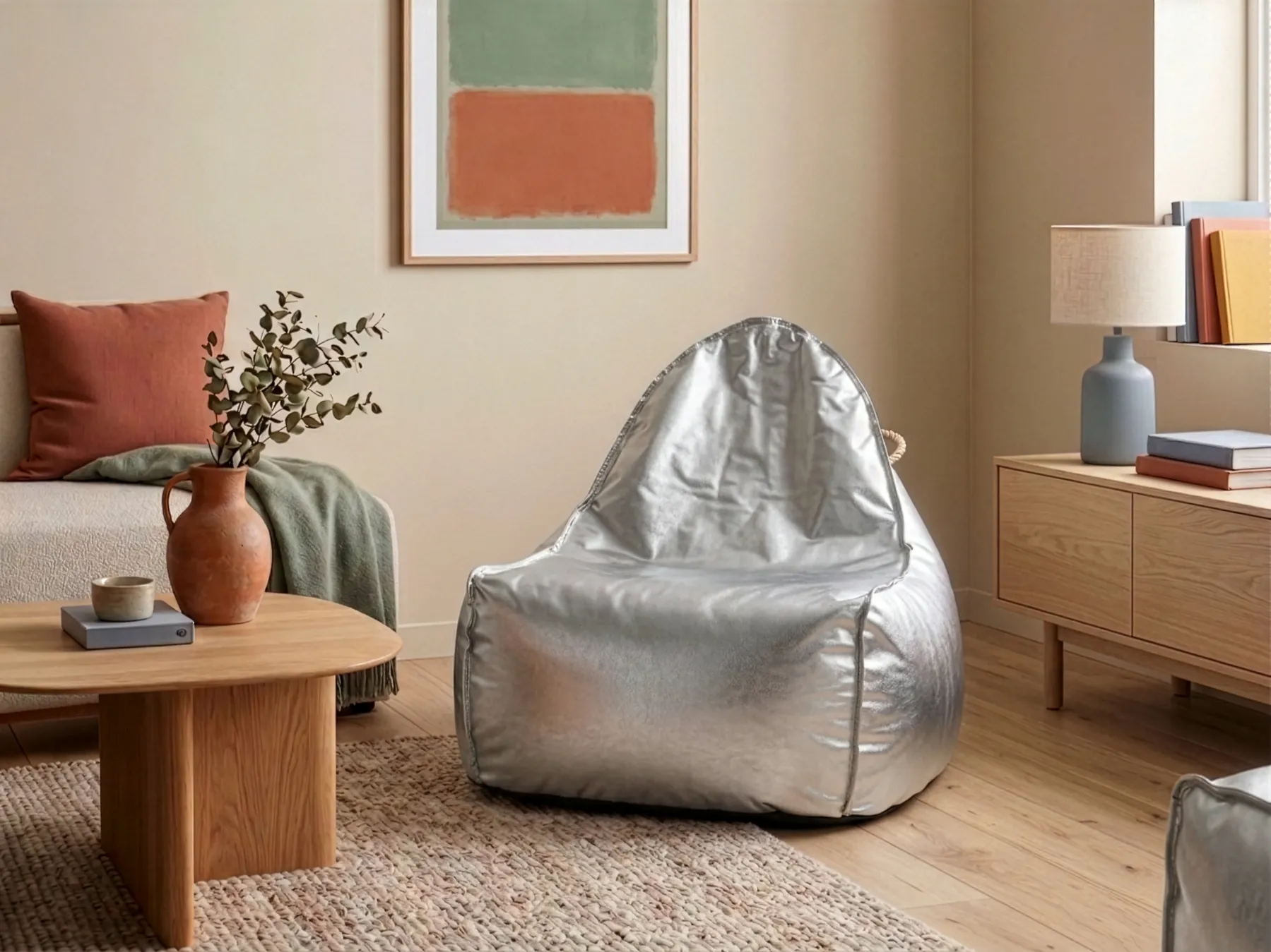 Bean Bag Cover DROP 63 cm 75 cm Silver_1169183