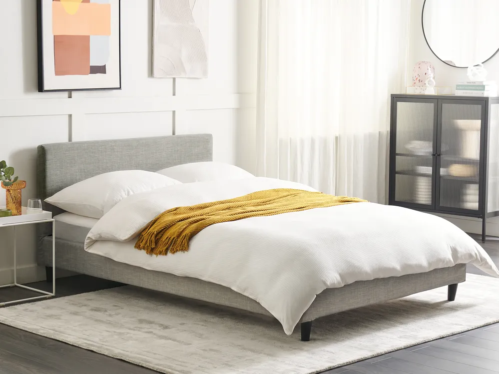Bed Frame Cover FITOU 140 x 200 cm Light Grey