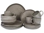 Set of 16 Dinnerware COSTMARY Stoneware Grey_863145