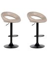 Set med 2 barstolar PEORIA Vridbar Konstläder Ljusbeige