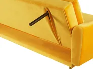 Sofa Bed 3 Seater VETTRE Velvet Yellow_787930