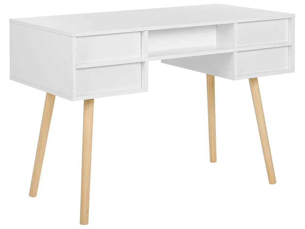 Home Office Desk LEVIN 110 cm 55 cm with Drawers White_800478