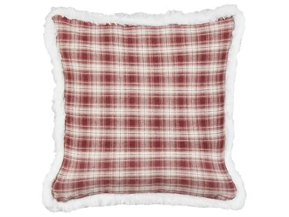Set med 2 prydnadskuddar BROOKIES 45 x 45 cm Mörkröd Julmotiv_1184000