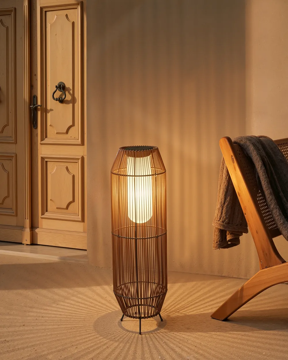 Solar Powered Lantern DONGWE 70 cm Natural