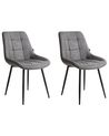 Set of 2 Dining Chairs MELROSE Faux Leather Grey