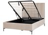 Ottoman Bed SEZANNE Velvet Taupe 140 x 200 cm (EU Double)