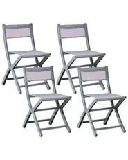 Set of 4 Garden Chairs TALCA Dark Grey_988821