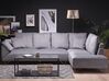 Corner Sofa 4 Seater LUNNER Corduroy Grey Left Hand