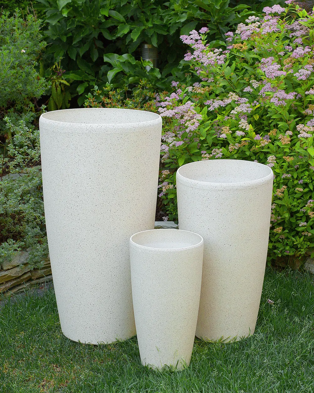 Set of 2 Plant Pots ABDERA 23 cm Light Beige