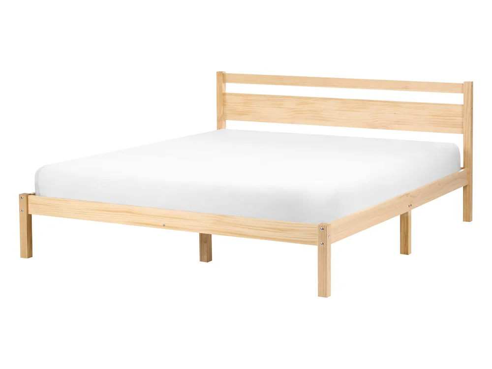 Wooden EU Single Size Bed White ROYAN
