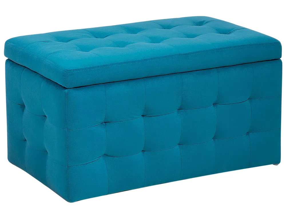 Storage Ottoman MICHIGAN Velvet Sea Blue