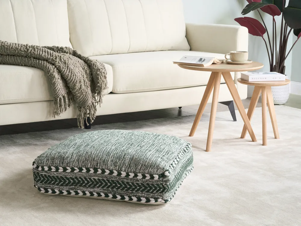Pouffe BIRCH Cotton Dark Green