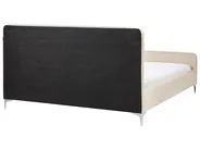 Säng med lamellram Sammet LUNAN 160 x 200 cm Ljusbeige_929266