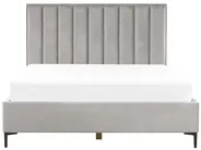 Säng med förvaring SEZANNE Sammet Ljusgrå 180 x 200 cm_799875