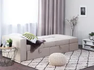 Sofa Bed 3 Seater FALSTER with Storage Fabric Beige_751396