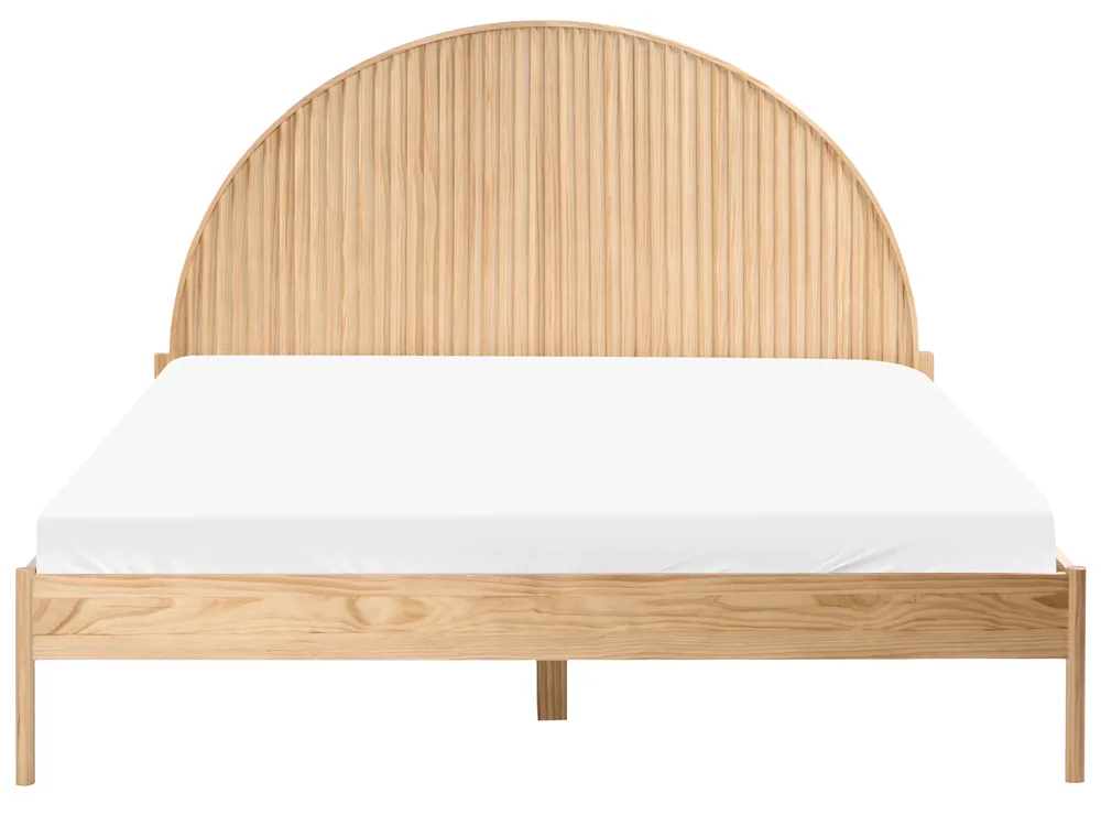 Bed Pine Wood MASCORTEL 180 x 200 cm (EU Super King) Light Brown_1079528