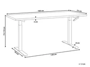 Manuellt höj- och sänkbart skrivbord DESTINES 160 cm 72 cm Brun/ Vit_898855