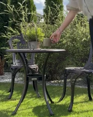 Bistro Table BOVINO 65 cm 65 cm Metal Dark Brown_1073013