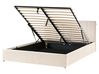 Ottoman Bed DREUX Velvet Light Beige 160 x 200 cm (EU King Size)