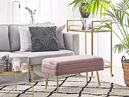 Upholstered Storage Bench DURHAM Velvet Pink_804279