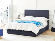Ottoman Bed VERNOYES Velvet Black 160 x 200 cm (EU King Size)_861445
